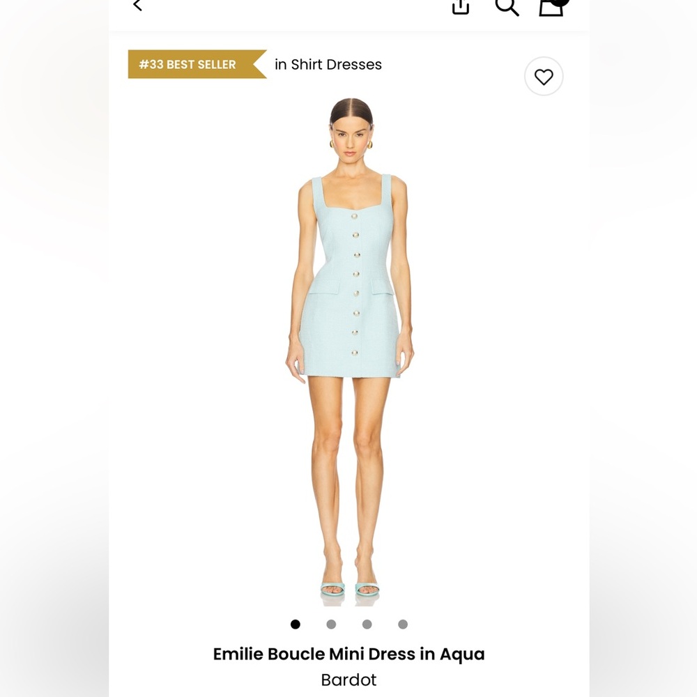 Bardot Light Blue Button-Front Mini Dress